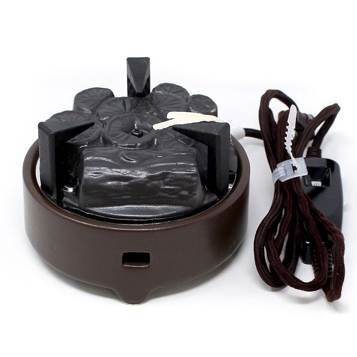 ヤマキ電器 茶道用電気炭 紅鉢風炉一式セット 信楽タイプ YU-407