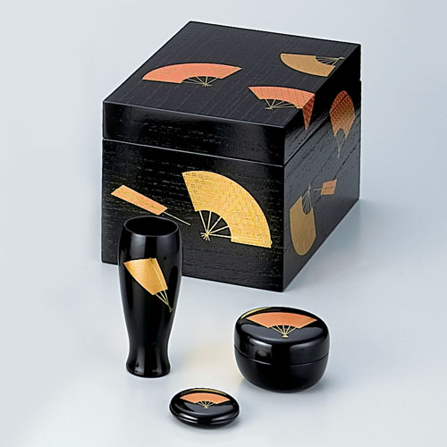 茶道具 茶箱】 茶箱セット 掻合 扇面 (棗・香合・茶筅筒付き) | 茶箱