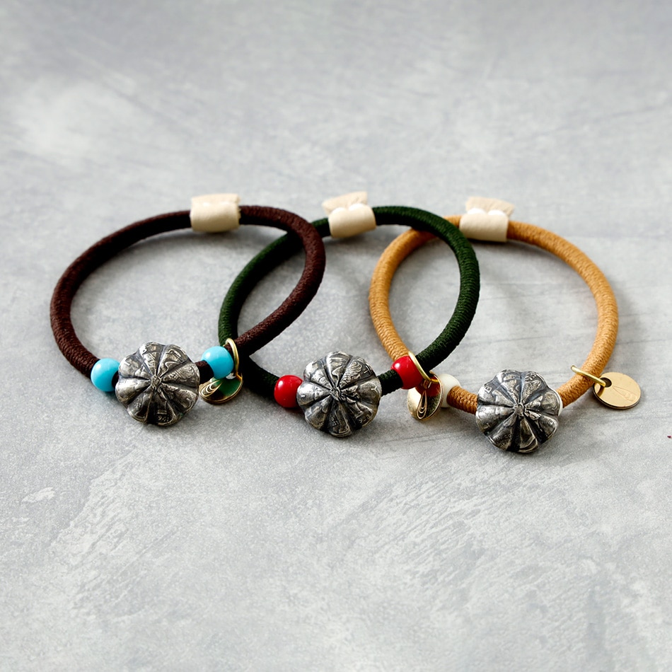 BUTTON WORKS】APOLLO CONCHO HAIR ELASTIC BRACELET マーキュリー