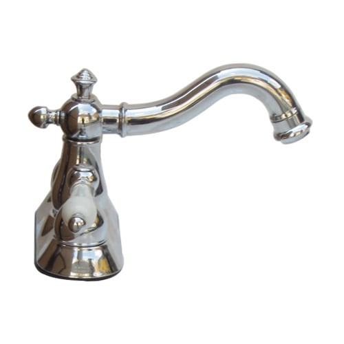 4インチ混合水栓（三つ穴混合水栓・360°回転可能・蛇口）銀 シルバー