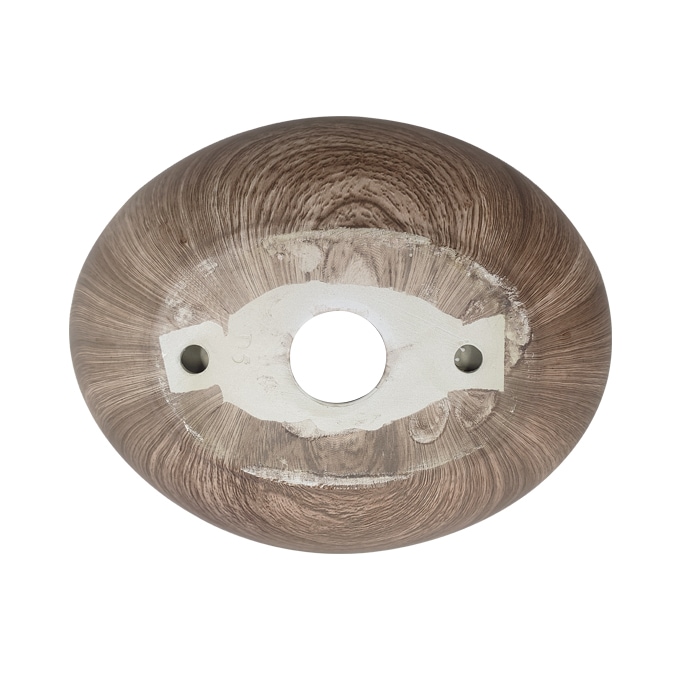 洗面ボウル おしゃれ 木目 楕円 陶器 置き型 オーバーフロー無し W340