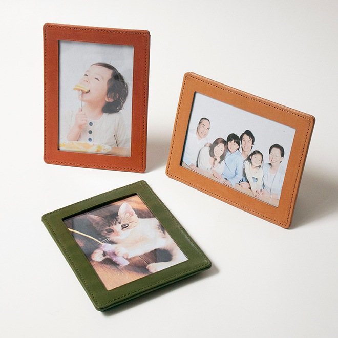 L判・1面オープン型】本革 フォトフレーム 【栃木レザー】 L版 サイズ 1