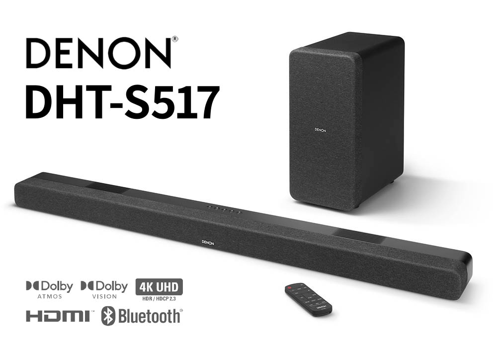 DENON - DHT-S517（DHTS517K）ワイヤレスサブウーファー付Dolby Atmos