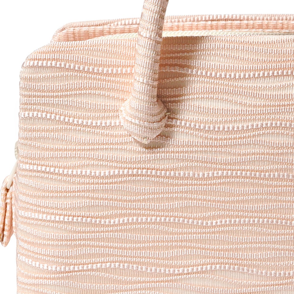 夏の葵バッグ「絽綴 涼波」ピンク｜和装バッグ 着物用バッグ