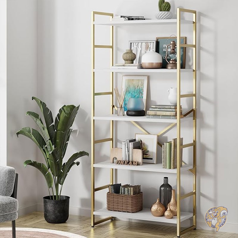 5段本棚 ブックシェルフ インダストリアル ブックラック 寝室/リビング