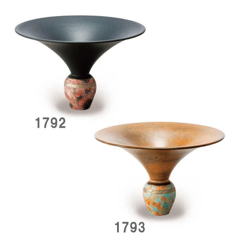 清水焼1792 鉄黒 / 1793 梅鼠 | 花器・花瓶,陶器,京焼/清水焼