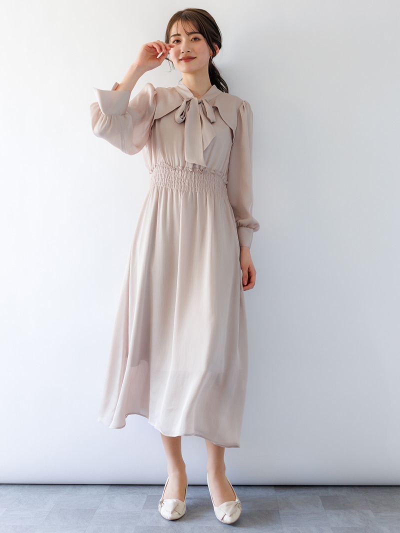 フロントあき楊柳タイ付ワンピース［ドレス］｜KarLParkLane Style