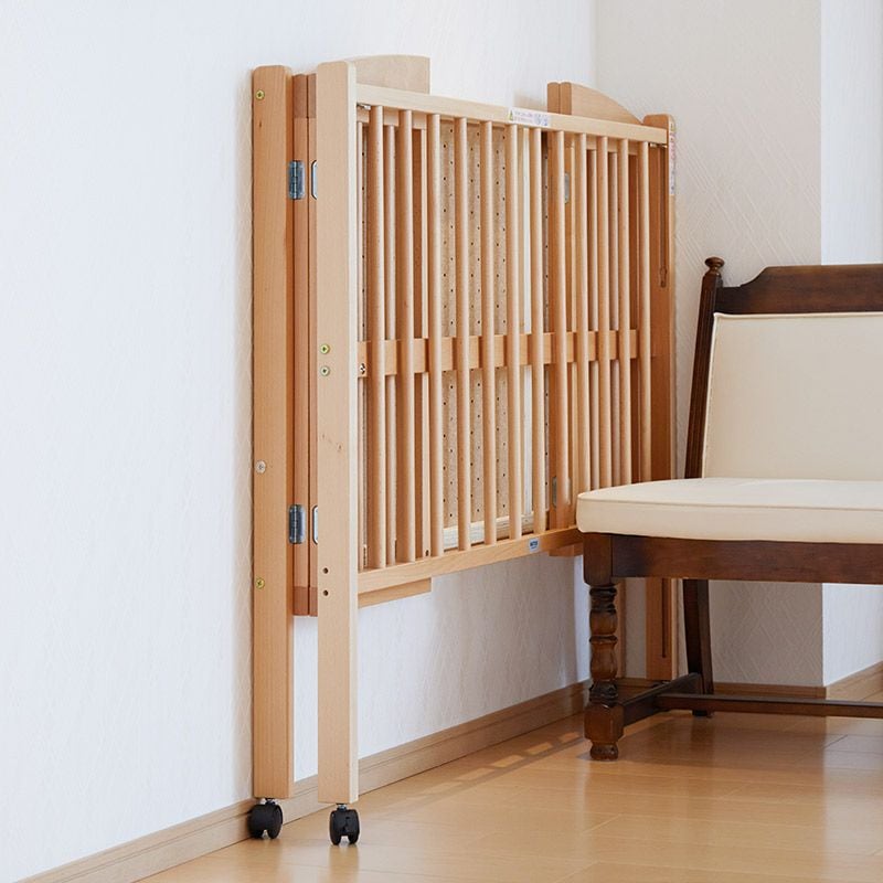 折りたたみ ハイポジション ベビーベッド【国産】床板の高さが66cmでか