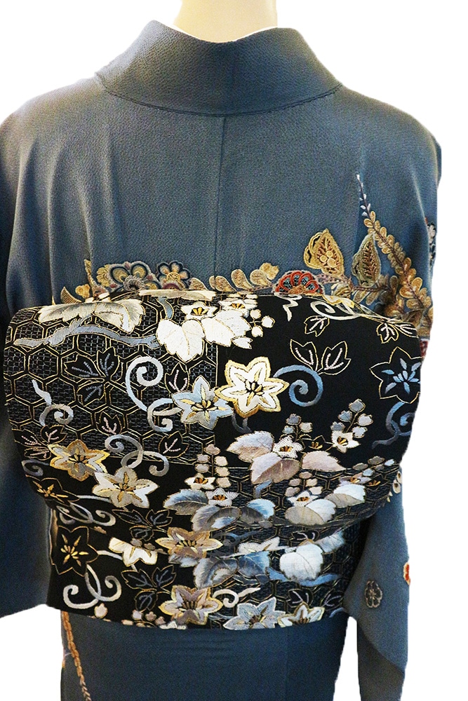 正絹訪問着 レンタルフルセット「刺繍 辻が花と雪輪に花」 | レンタル