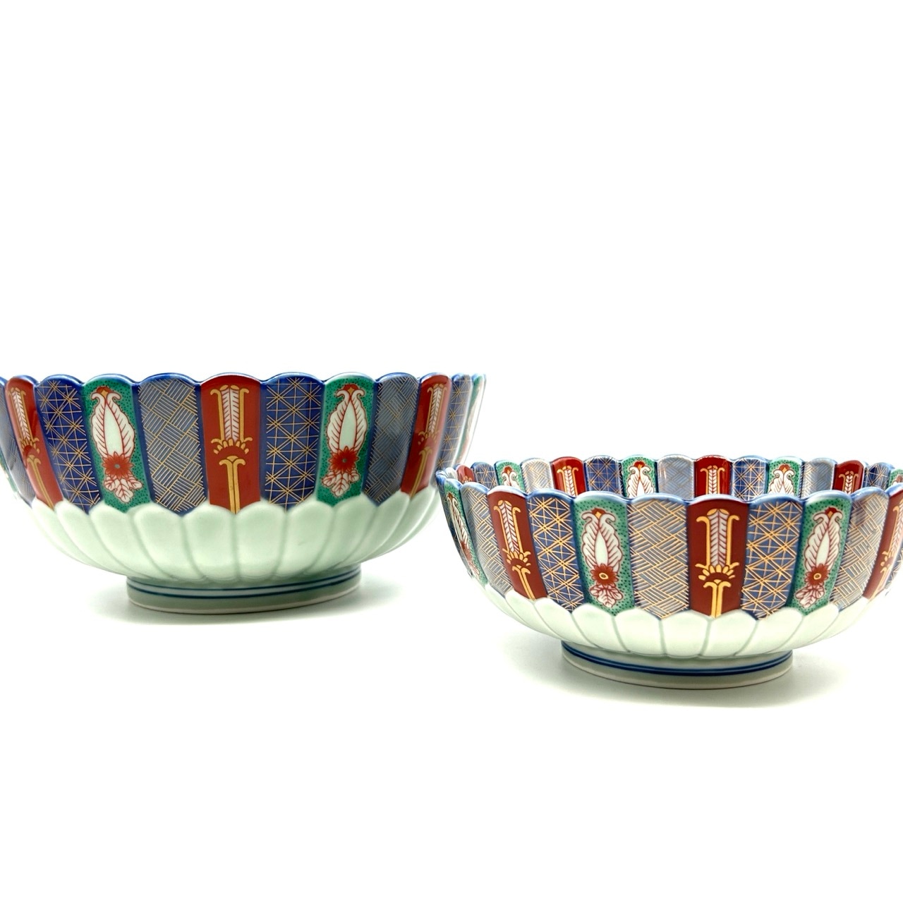 限定品】染錦地紋9.5号大鉢(化粧箱入)【林九郎窯】｜創亭やぶきた