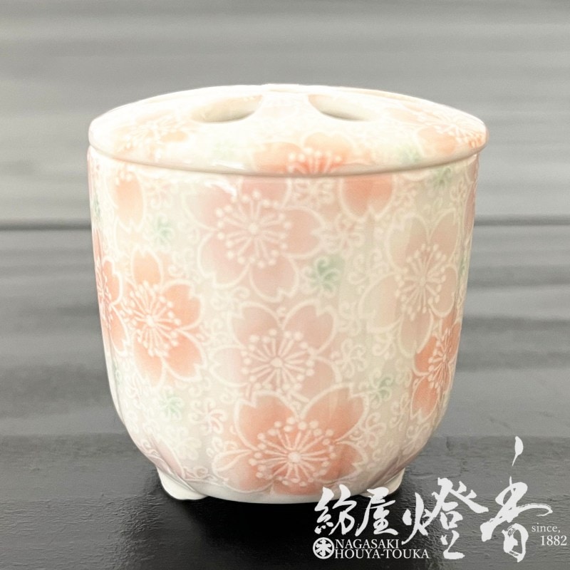 香器『ミニ香炉【おぼろ桜-OBOROZAKURA-】紙箱入[美濃焼/空薫用]』日本