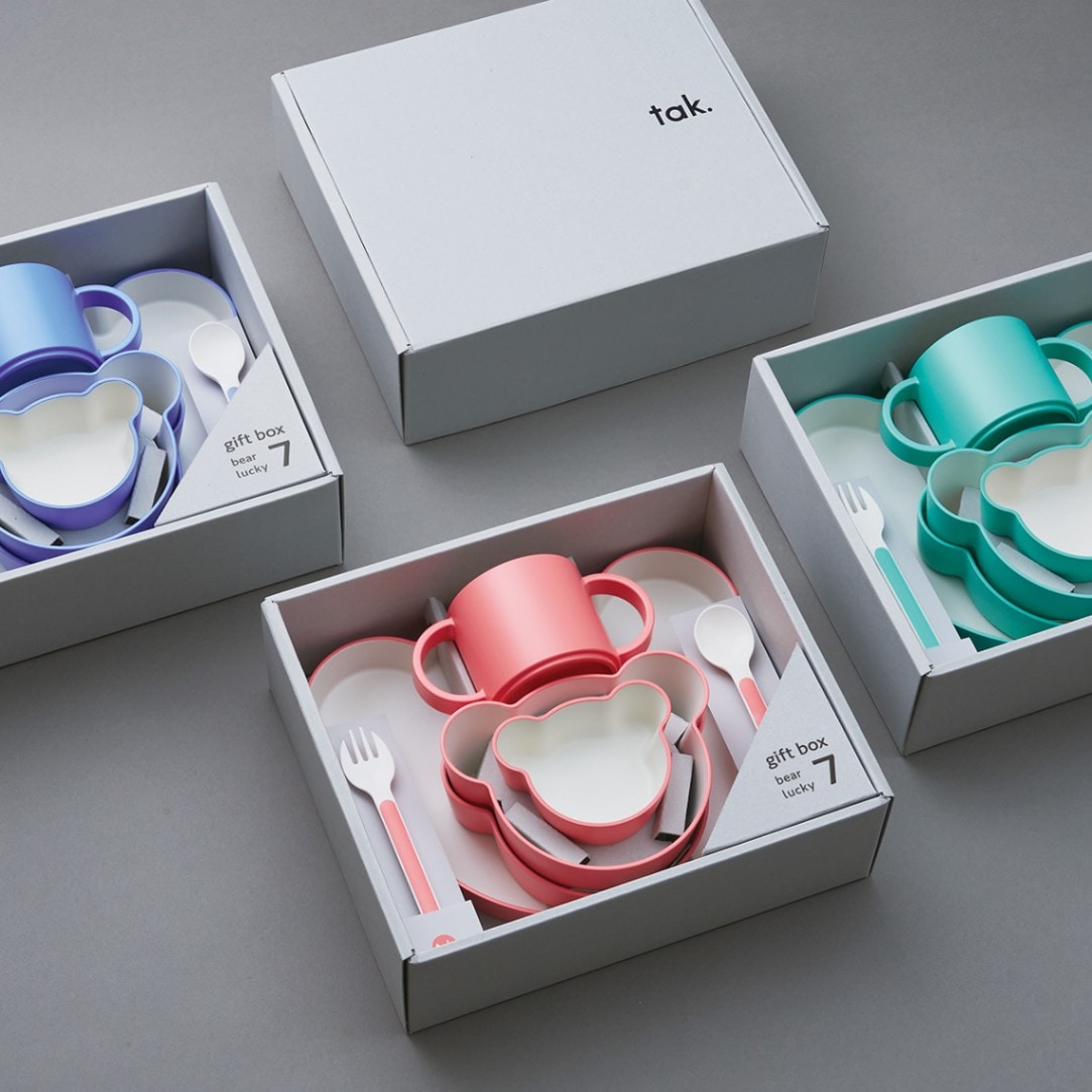 tak｜キッズディッシュ ギフトボックス ベア ラッキーセブン | KONCENT