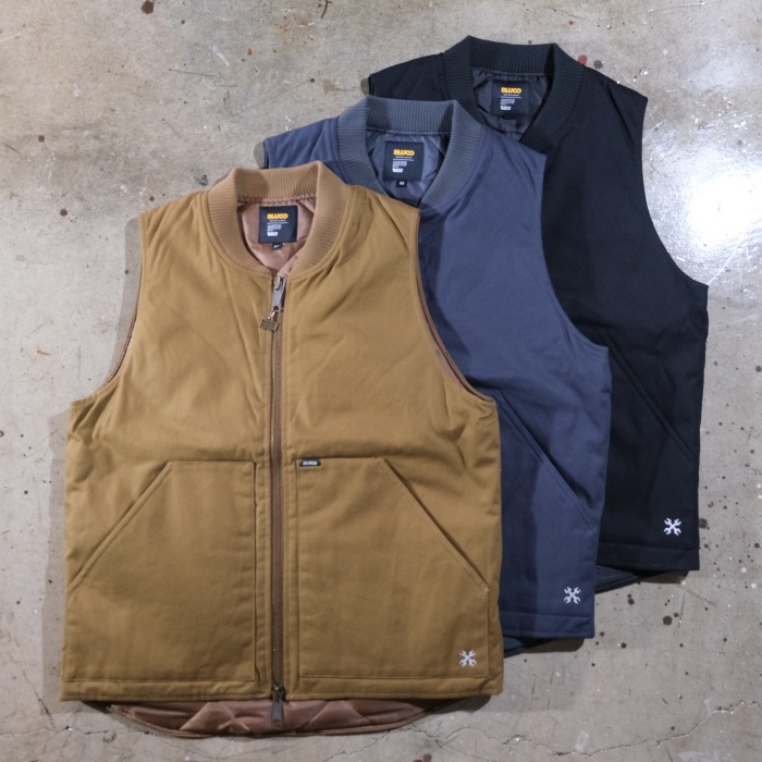BLUCO ブルコ【155-35-013】【RIB COLLAR DUCK VEST】リブカラーダック