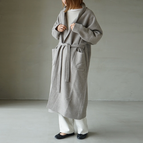 e213k117) / evam eva(エヴァムエヴァ) / press wool robe coat(プレス