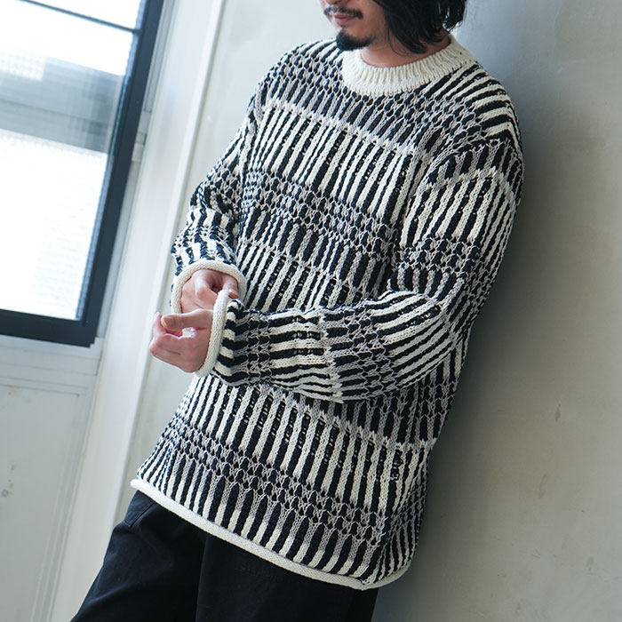 bn-23sm-020） / BATONER(バトナー) /MIX YARN CREW NECK (ミックス