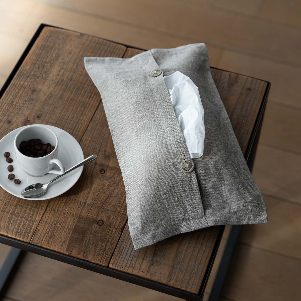 ティッシュボックスカバー _ スレッドボタン