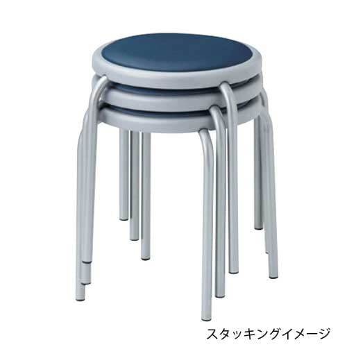 スツール シルバー脚タイプ 座面高450mm ビニールレザー張り