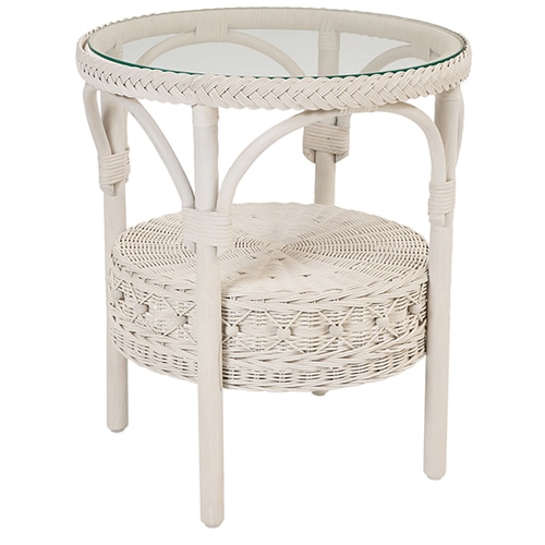 サイドテーブル ラタンテーブル ガラステーブル カフェテーブル