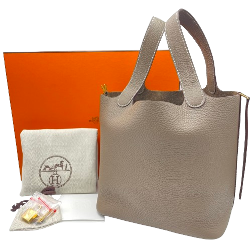 エルメス ピコタンロック MM エトゥープ トリヨンクレマンス ゴールド