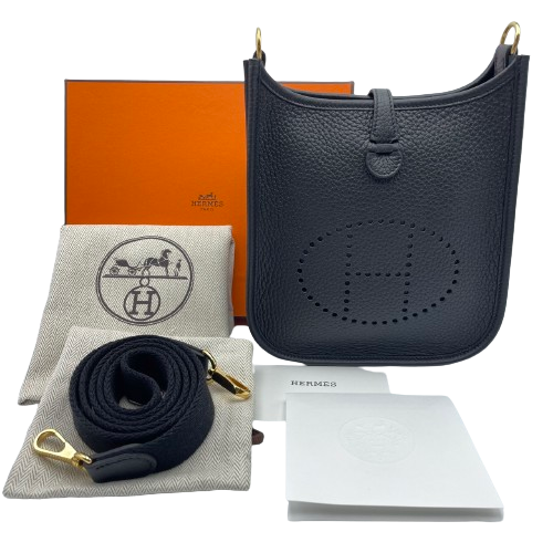 エルメス ミニエヴリン TPM トゴ ノワール ゴールド金具 W刻印