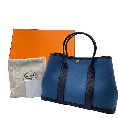 エルメス ガーデンパーティー TPM ブルージーン キャンバス/レザー