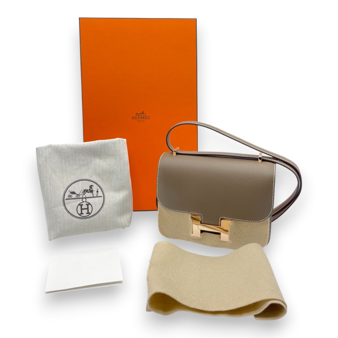 エルメス コンスタンスミニ 18 エトゥープ エプソン ゴールド金具 K