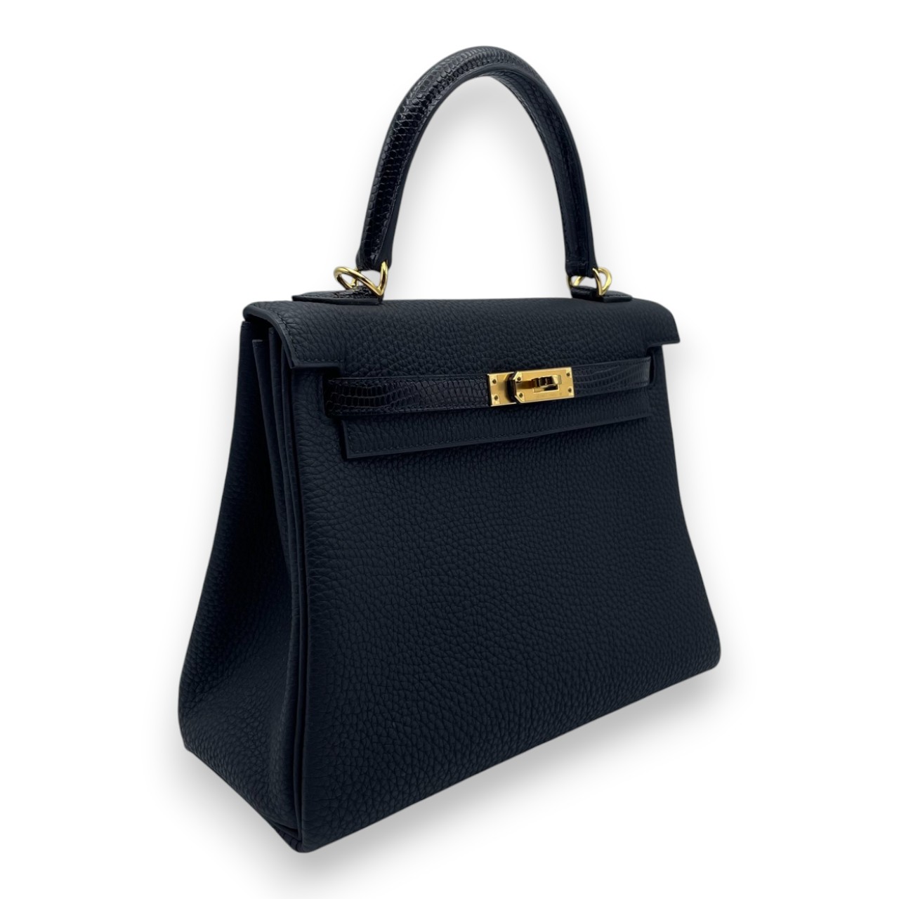 エルメス ケリー タッチ 25 ノワール トゴ/リザード ゴールド金具 Y