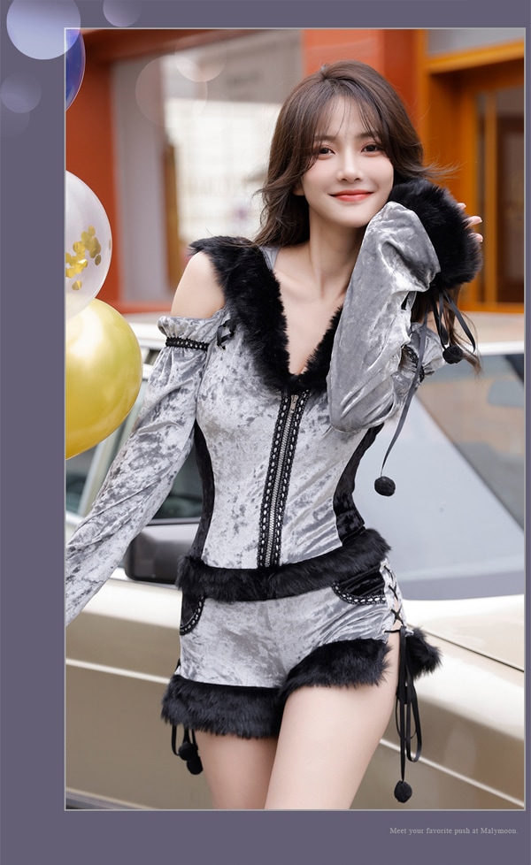 即日発送】ロングスリーブウルフ《ハロウィンコスプレ3点セット