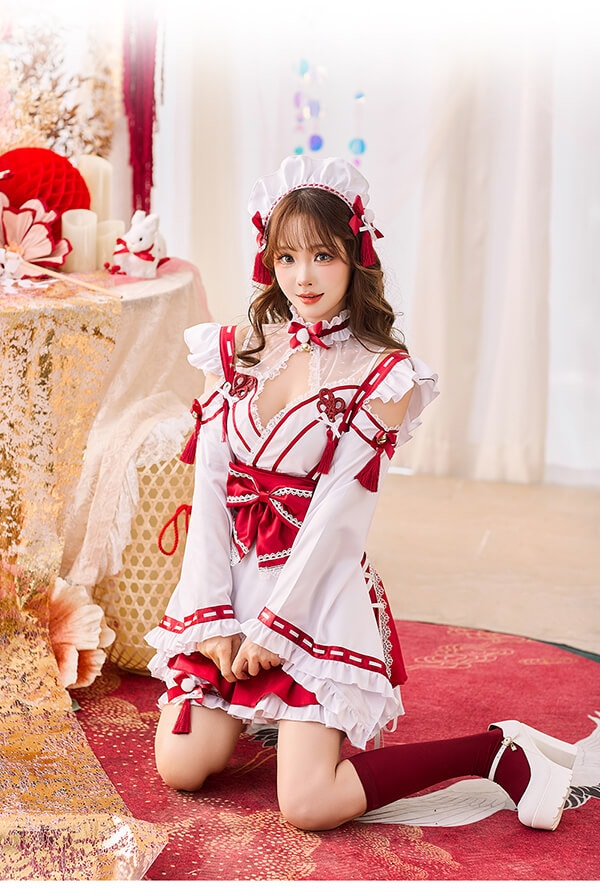 即日発送】スイートシアードット巫女メイド《オリジナルコスプレ7点