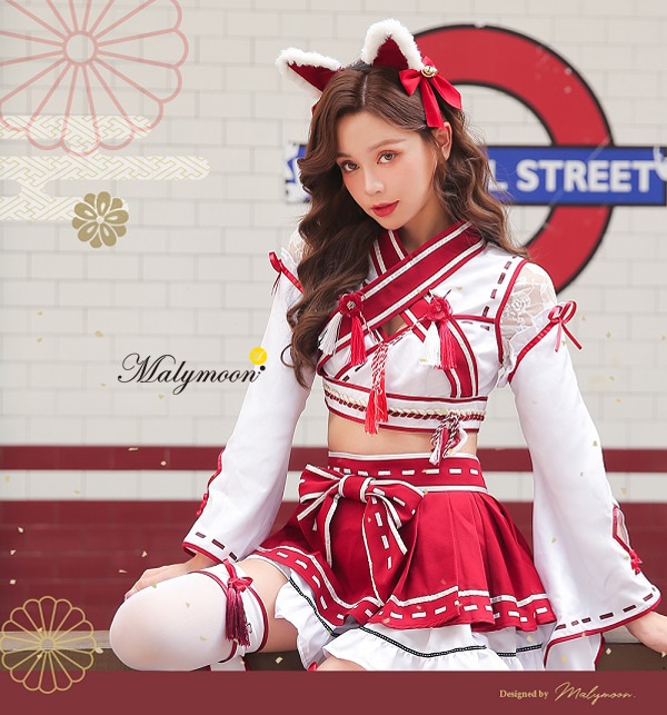 即日発送】【五木あきらコラボ】巫女キツネ《ハロウィンコスプレ7点