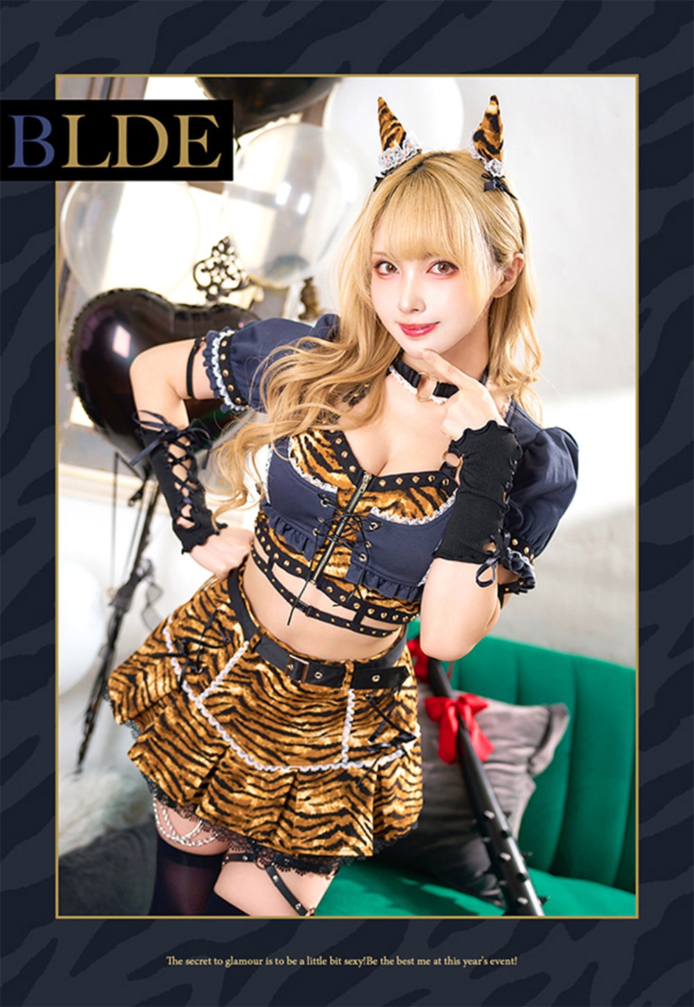 即日発送】レースアップ2WAY鬼コスチューム《オリジナルコスプレ8点