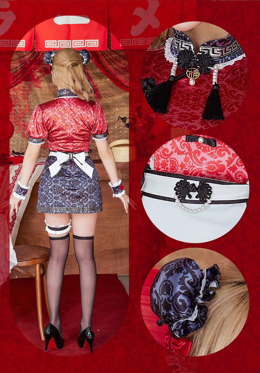 即日発送】ラーメンチャイナガール《オリジナルコスプレ8点セット