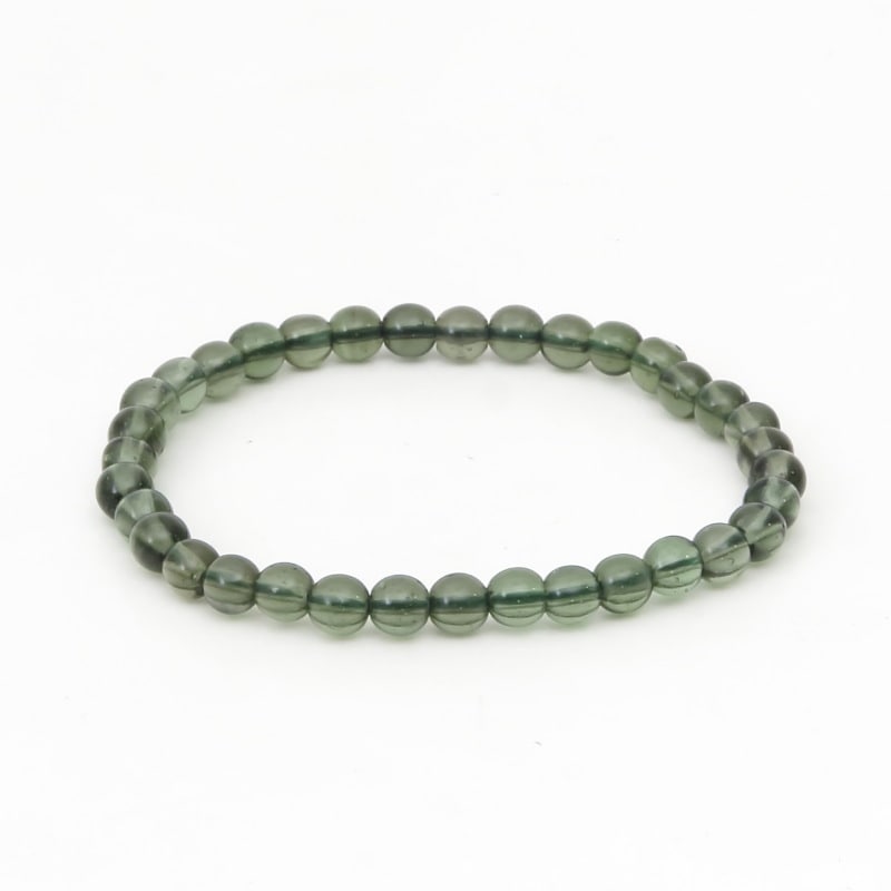 鑑別書付 モルダバイト丸玉ブレスレット 7mm ｜マライカ公式通販