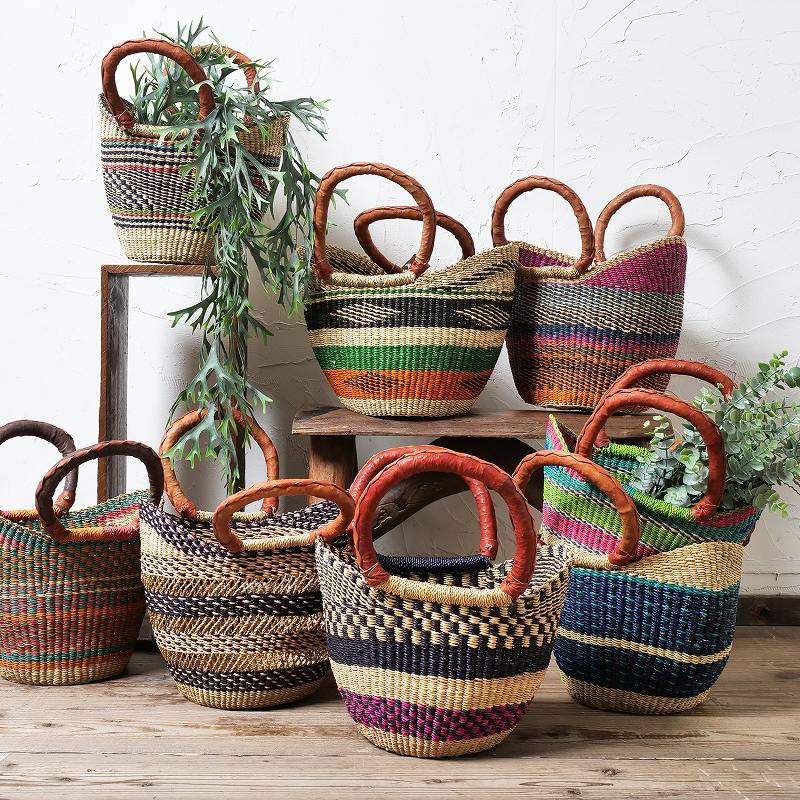 ブルキナマルシェバッグS カラフル かごバッグ｜マライカ公式通販