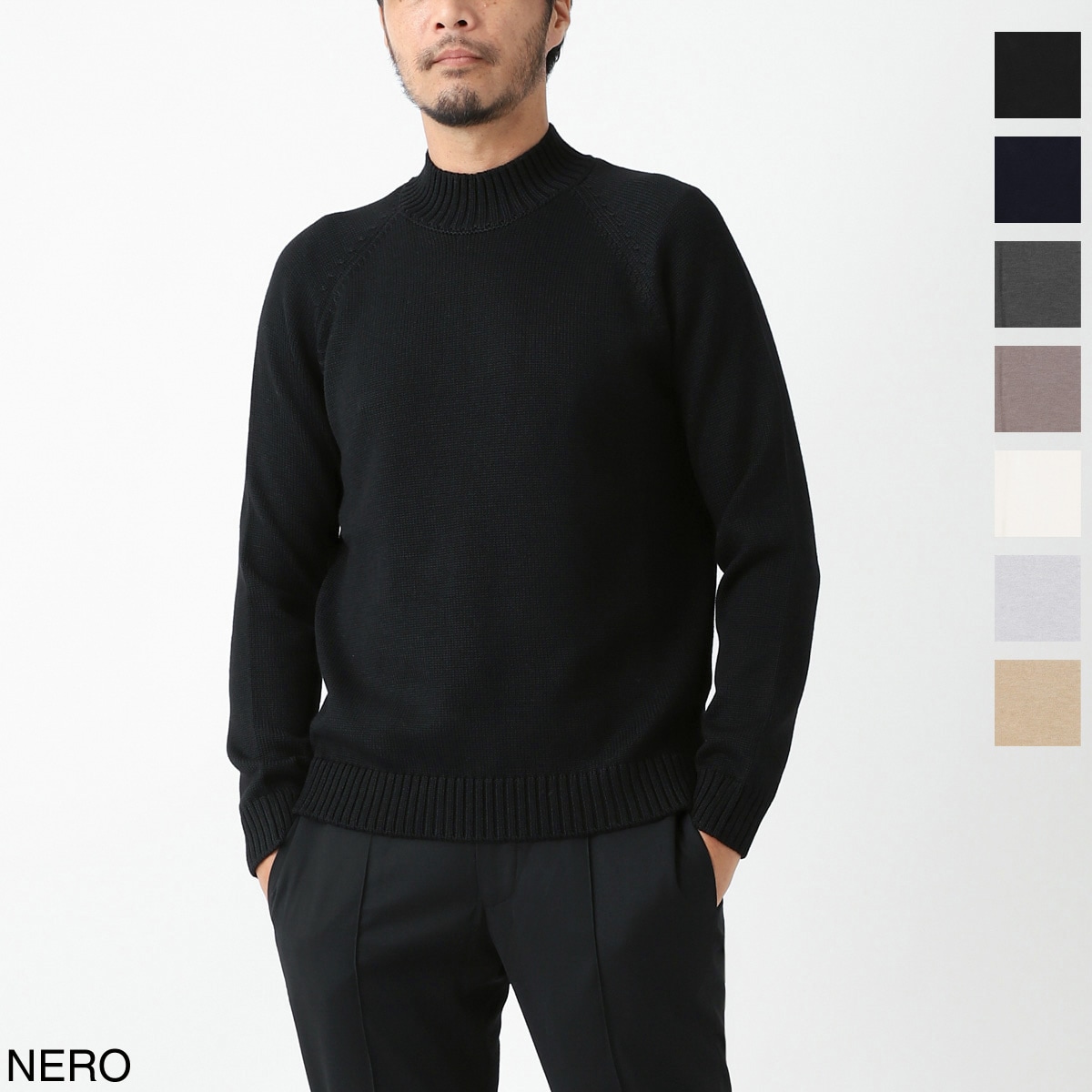 ZANONE ザノーネ モックネック ニット/LUPO RAG【大きいサイズあり