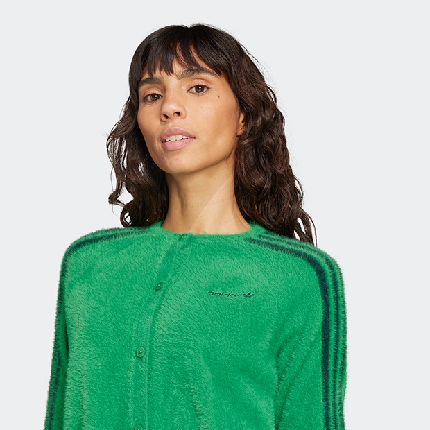 レディース フラッフィー ニットカーディガン グリーン ｜アパレル