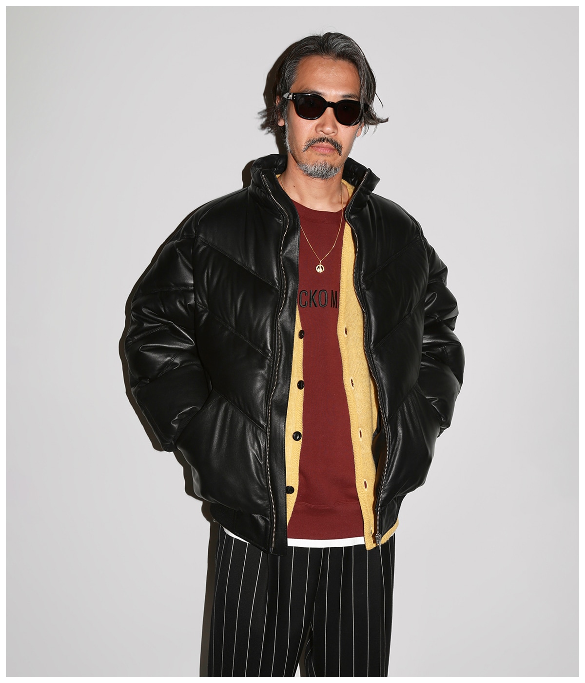 LEATHER DOWN JACKET -A-【BLACK】｜WACKO MARIA｜MELTING POT（正規