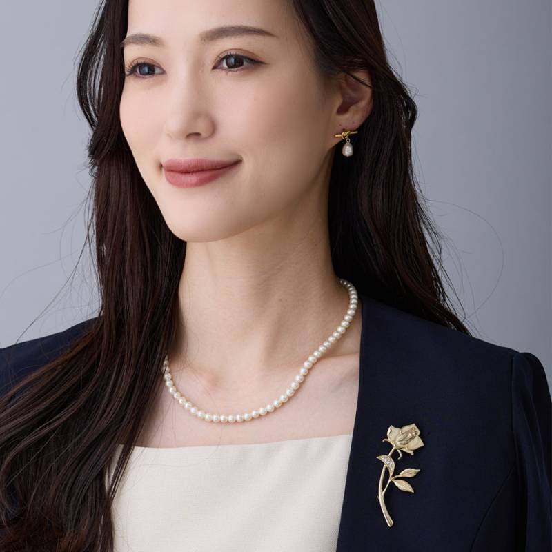 K18GP シャンパンゴールドローズブローチ | ショールピン・ブローチ