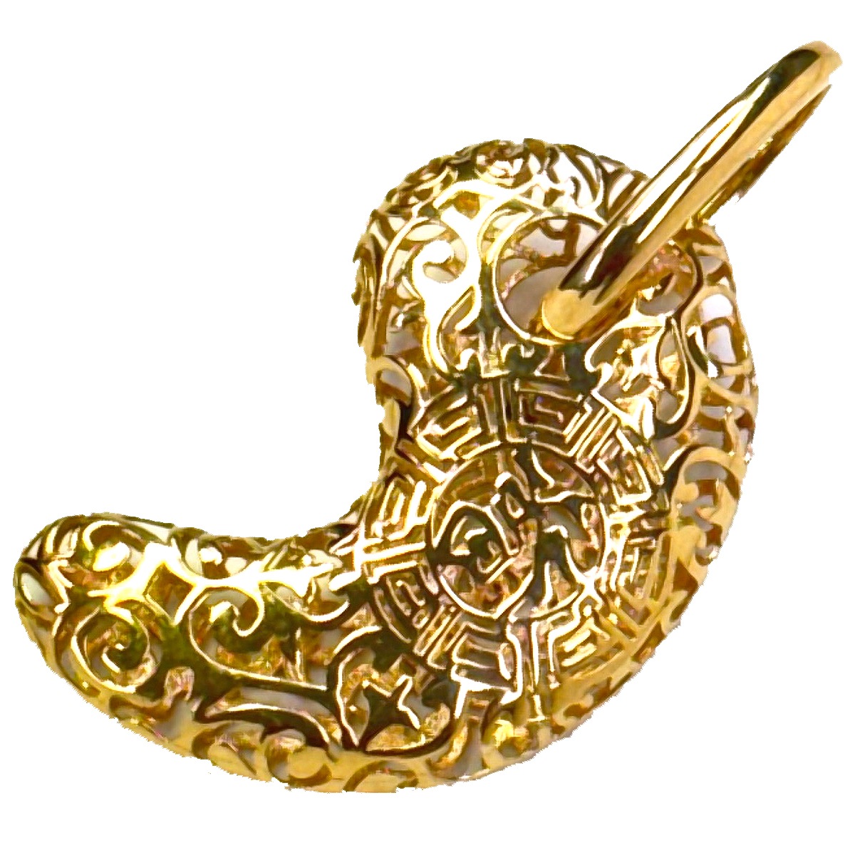 勾玉 まがたま 18金 k18 2g ペンダントトップ 福 イエローゴールド