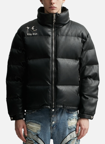 Thug Club ダウンジャケット Leather Puffer Jacket｜MIRISE(ミライズ
