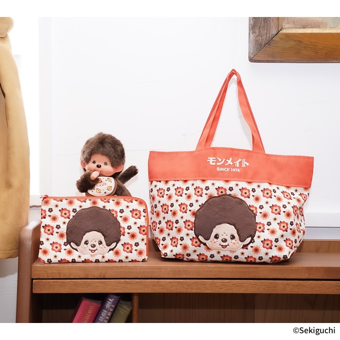 ネコポス可】 モンメイト(オレンジ) Zipマルチポーチ|【ぬいぐるみの