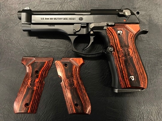 パンドラ ウッドグリップ U.S.M9/M9A1 スムースブラウン ロゴ入り