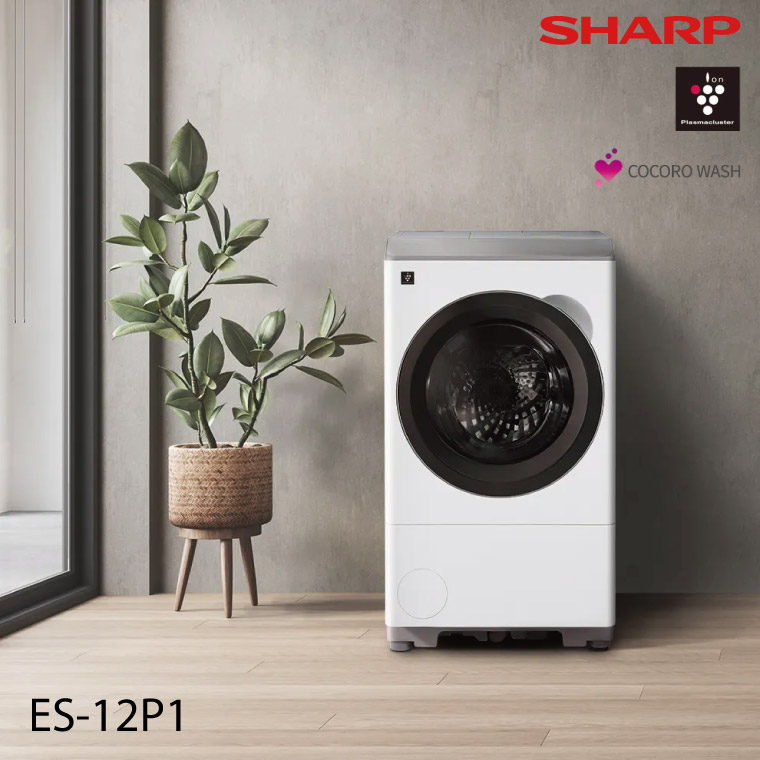 洗濯機/ドラム式/最新/SHARP/プラズマクラスター搭載/洗濯12kg/乾燥6kg