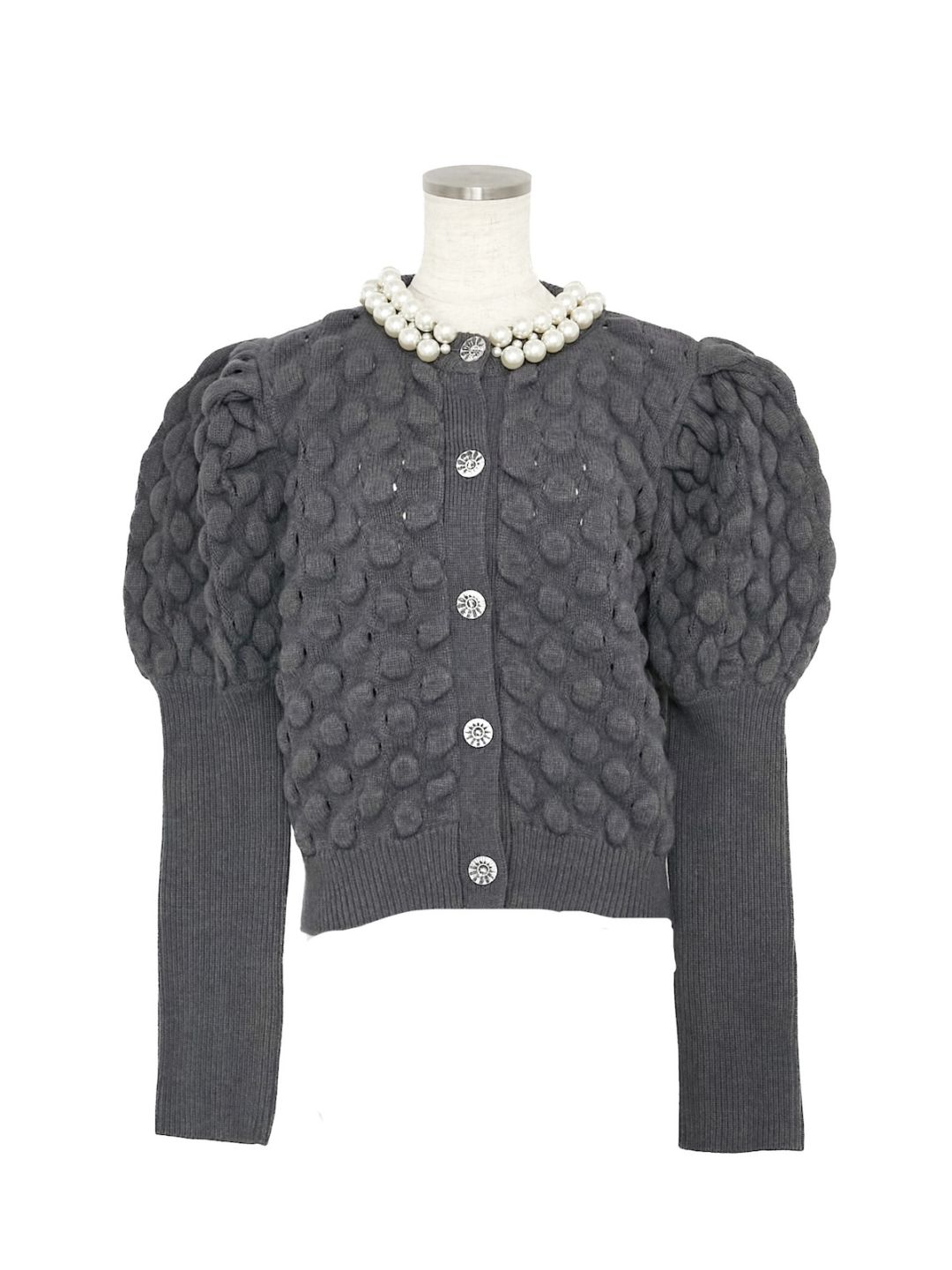 パールカーディガン/グレー | TOPS | OBLI