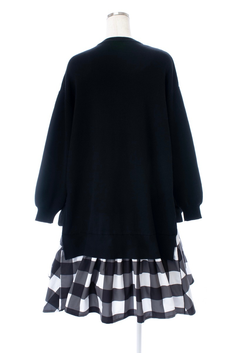 ニットドッキングワンピース/ブラックチェック | DRESS | OBLI