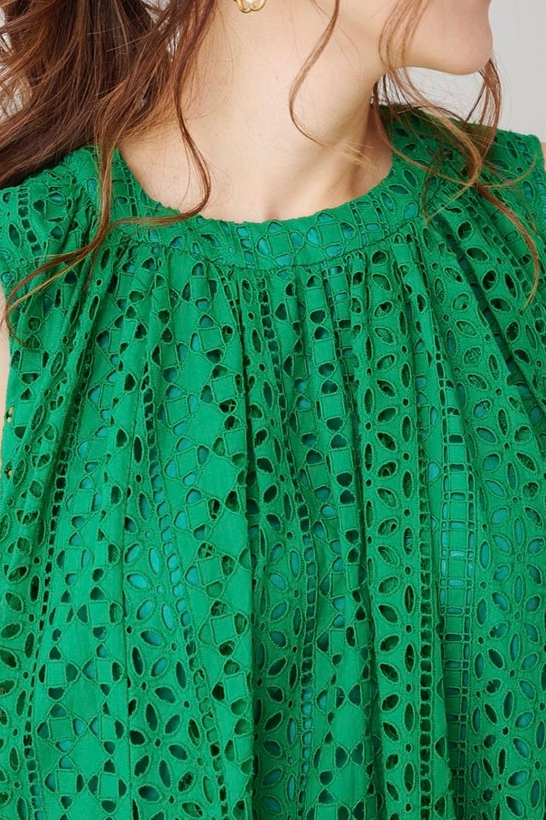 グリーンコットンレースワンピース | ALL | OBLI