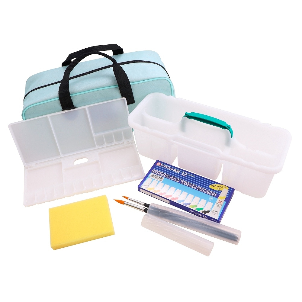 サクラクレパス 水彩セット メッシュR12 パステルグリーン EWZ-R12