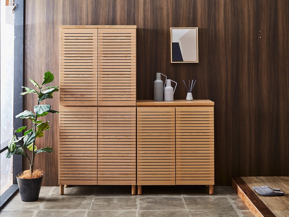 送料無料／ 幅80cm ロータイプ シューズボックス 下駄箱 選べる2色