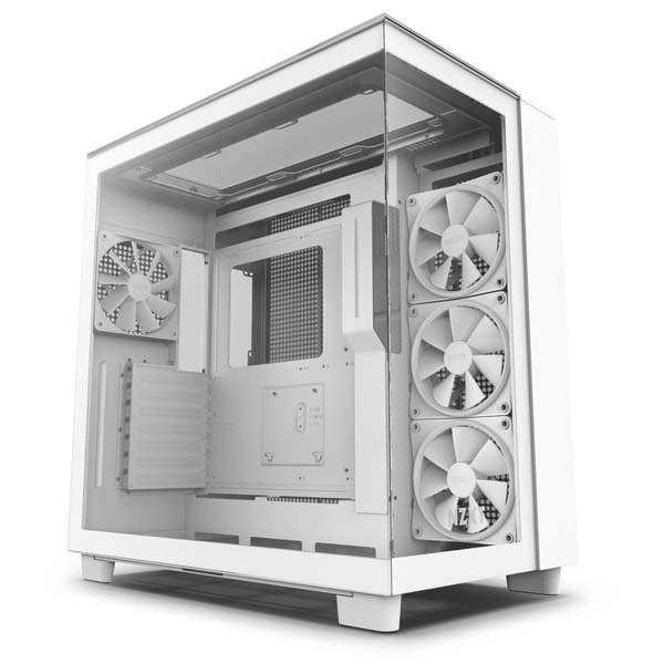NZXT H9 Elite White 2層構造ミドルタワーPCケース 強化ガラスモデル