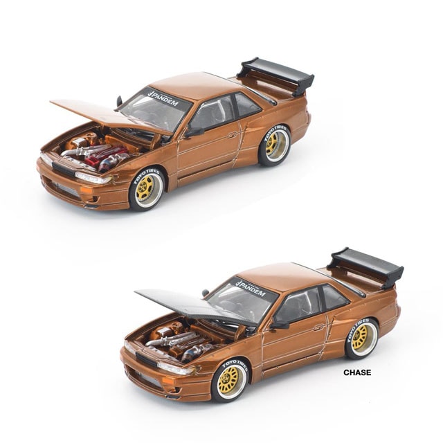 POP RACE x Enigma 1/64 Pandem S13 Brown Chrome パンデム S13